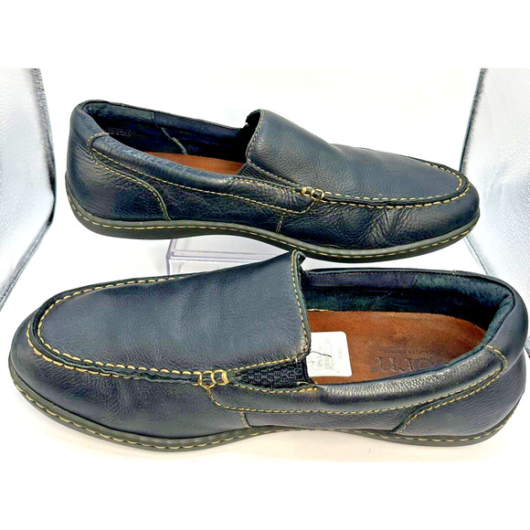 Born Leather Loafers Men's 11.5 Driving Moc Slip On Black Loafer Shoes Casual - Picture 2 of 10